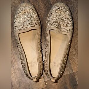 Stuart Weitzman Rockton Sparkling Gold Flats